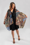 Aboriginal Art Designer Australia-Healing Land Rivers Sea and Ocean Chiffon Shawl-Yarn Marketplace