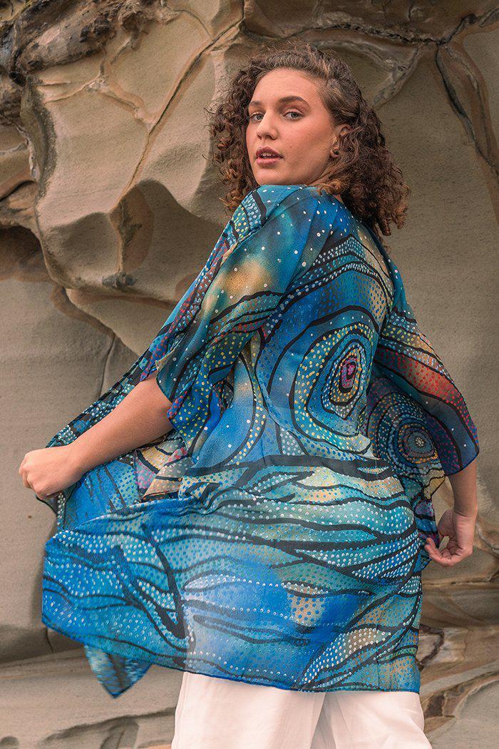 Aboriginal Art Designer Australia-Yalingbila Balgany Chiffon Shawl-Yarn Marketplace