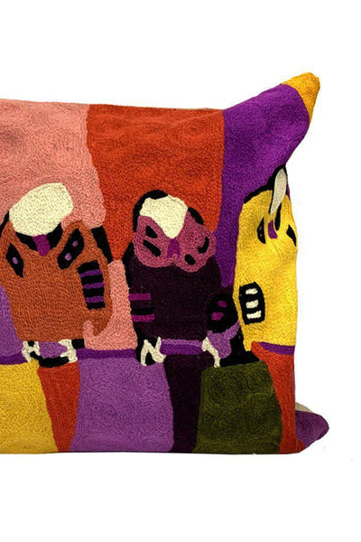 Aboriginal Art Home Decor-Barnes Wool Cushion Cover (Budgerigars) 40x40 cm-Yarn Marketplace