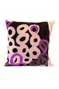 Aboriginal Art Home Decor-Brown Wool Cushion Cover (Pink/Purple) 40x40 cm-Yarn Marketplace