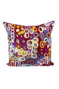 Aboriginal Art Home Decor-Brown Wool Cushion Cover (Purple/Red) 40x40 cm-Yarn Marketplace