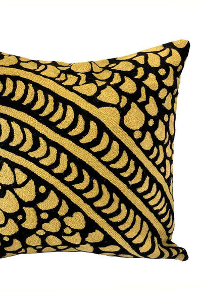 Aboriginal Art Home Decor-Burke Wool Cushion Cover (Tracks) 40x40 cm-Yarn Marketplace