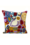 Aboriginal Art Home Decor-Brown Wool Cushion Cover (Yellow) 40x40 cm-Yarn Marketplace