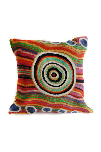 Aboriginal Art Home Decor-Heffernan Wool Cushion Cover 40x40 cm-Yarn Marketplace
