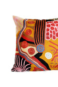 Aboriginal Art Home Decor-Marks Wool Cushion Cover (Pink & Yellow) 51x51 cm-Yarn Marketplace