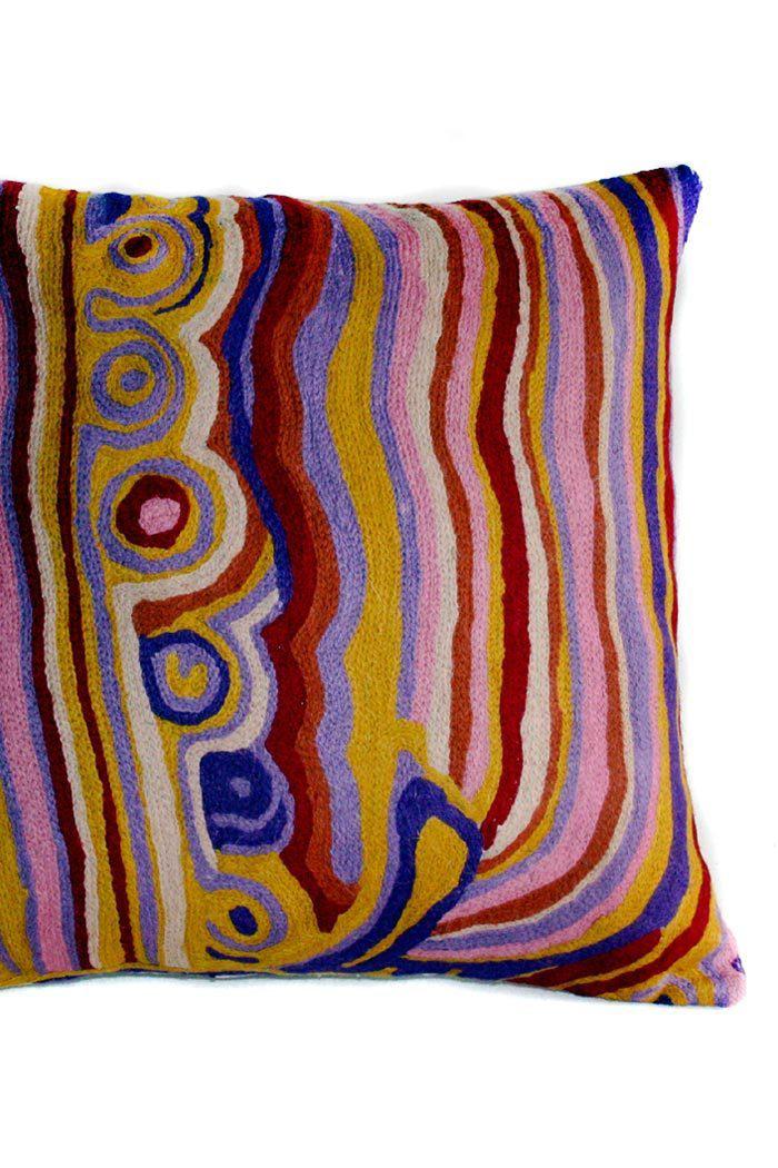 Aboriginal Art Home Decor-Michaels Wool Cushion Cover 40x40 cm-Yarn Marketplace