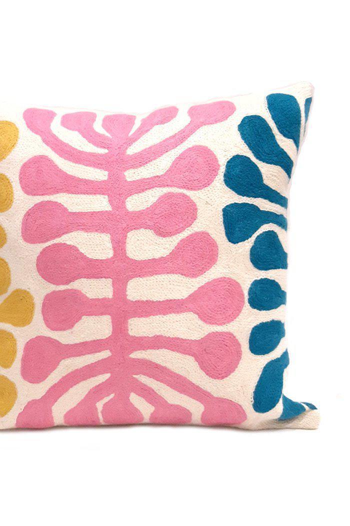 Aboriginal Art Home Decor-Napurrula Wool Cushion Cover (Pink) 40x40 cm-Yarn Marketplace