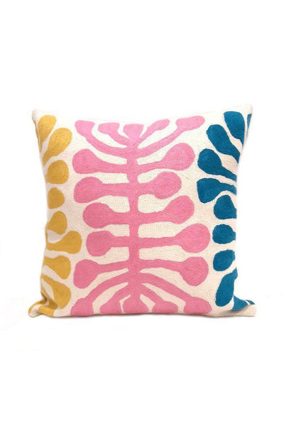 Aboriginal Art Home Decor-Napurrula Wool Cushion Cover (Pink) 40x40 cm-Yarn Marketplace