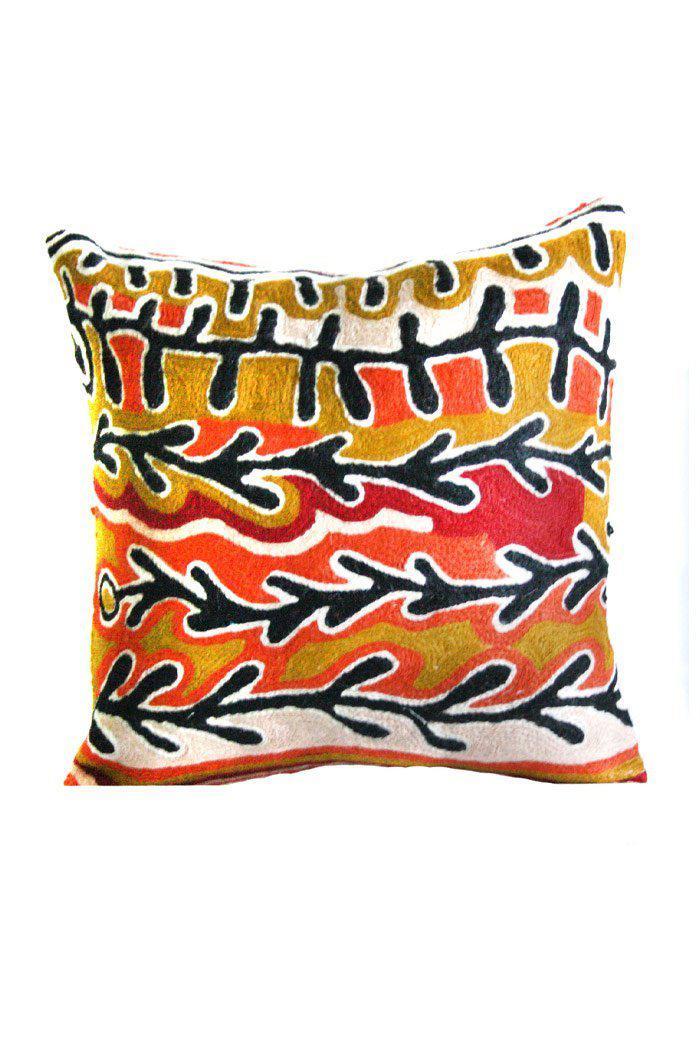 Aboriginal Art Home Decor-Nelson Wool Cushion Cover 40x40 cm-Yarn Marketplace
