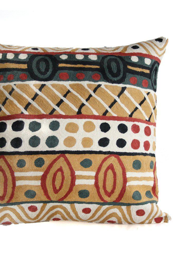 Aboriginal Art Home Decor-Papajua Wool Cushion Cover 40x40 cm-Yarn Marketplace