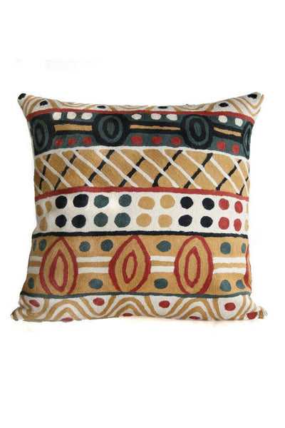 Aboriginal Art Home Decor-Papajua Wool Cushion Cover 40x40 cm-Yarn Marketplace
