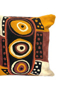 Aboriginal Art Home Decor-Puruntatameri Wool Cushion Cover (Yellow/Cream) 40x40 cm-Yarn Marketplace