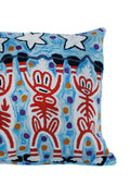 Aboriginal Art Home Decor-Varcoe Wool Cushion Cover (Blue/Red) 40x40 cm-Yarn Marketplace