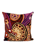 Aboriginal Art Home Decor-Woods Wool Cushion Cover (Purple) 40x40 cm-Yarn Marketplace