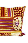 Aboriginal Art Home Decor-Woods Wool Cushion Cover (Yellow) 40x40 cm-Yarn Marketplace