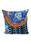 Aboriginal Art Home Decor-Woods Wool Cushion Cover (Blue) 40x40 cm-Yarn Marketplace
