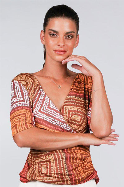 Aboriginal Art Clothing-Karnta Jukurrpa Women's Twist Top-Yarn Marketplace