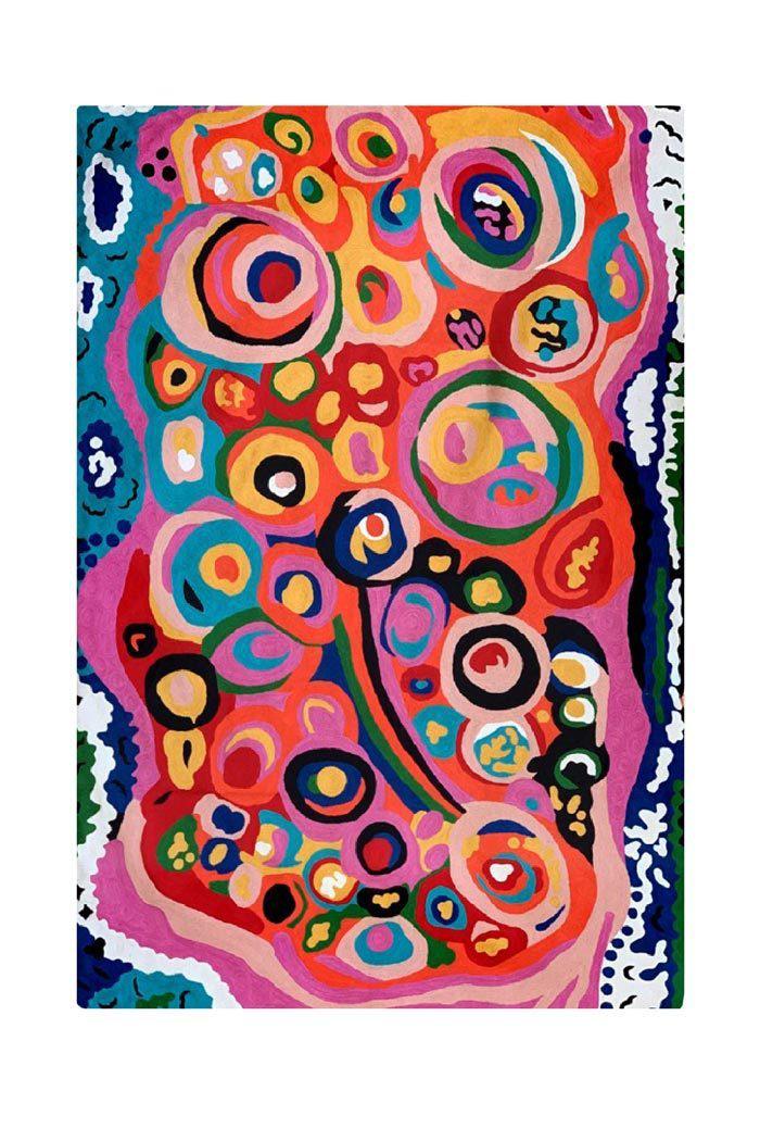 Aboriginal Art Au Online-Adamson Wool Floor Rug 4x6ft (122x183cm)-Yarn Marketplace