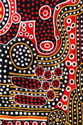 Aboriginal Art Au Online-Kulyuru Wool Floor Rug Red 2x3ft (61x91cm)-Yarn Marketplace