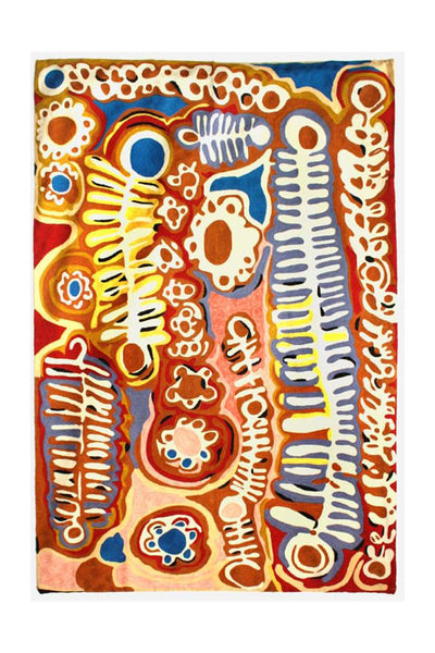 Aboriginal Art Au Online-Malikijarra Jukurrpa Wool Floor Rug 4x6ft (122x183cm)-Yarn Marketplace