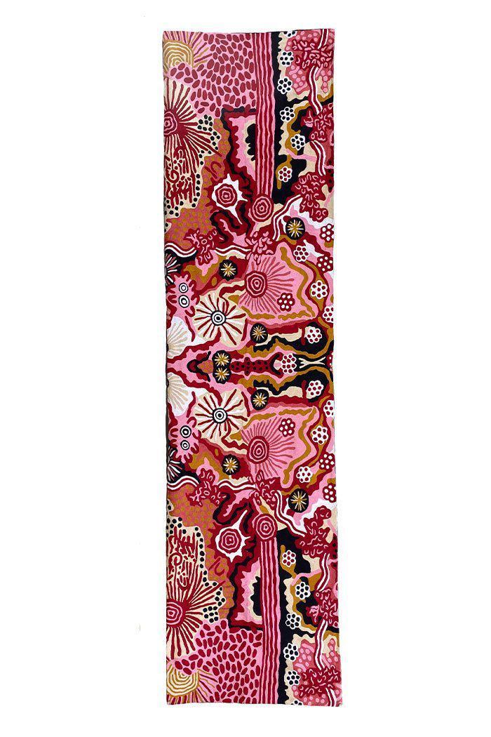 Aboriginal Art Au Online-Marks Wool Floor Runner Rug Pink 76 x 304 cm-Yarn Marketplace