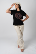 Banang (Mudcrab) Black Cotton Crew Neck Women's T-Shirt
