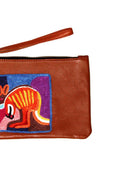 Barnes Leather Clutch w Wrist Strap (Tan)-Bags-Yarn Marketplace