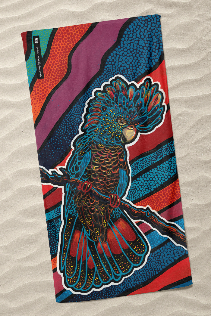 Cockatoo Firebird Beach Towel