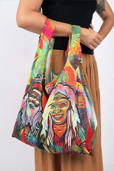 Connecting The Past To A Brighter Future rPET Reusable Fold-Up Shopping Bag