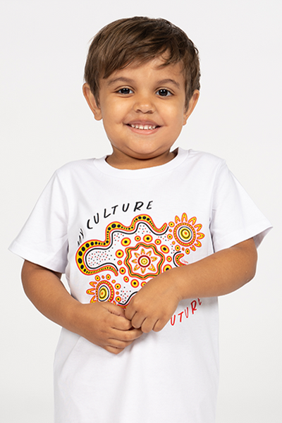 Gather and Thrive White Cotton Crew Neck Kids T-Shirt