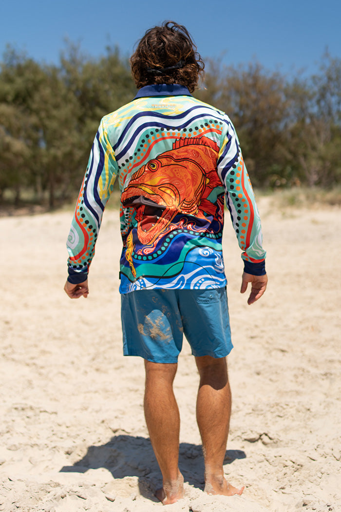 Reef King UPF50+ Unisex Long Sleeve Polo Shirt
