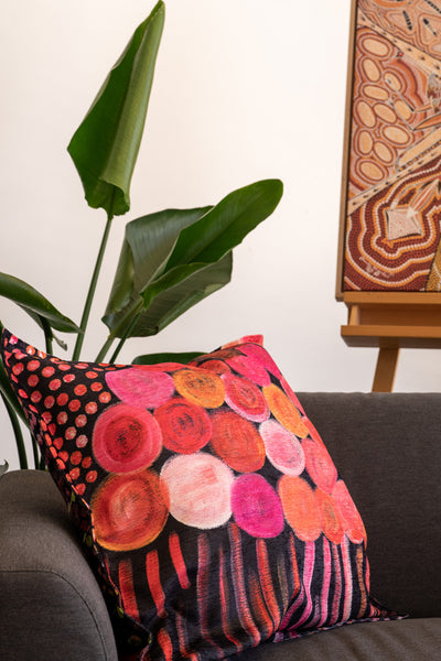 Aboriginal Art Home Decor-Dibirdibi Cushion Cover 53x53 cm-Yarn Marketplace