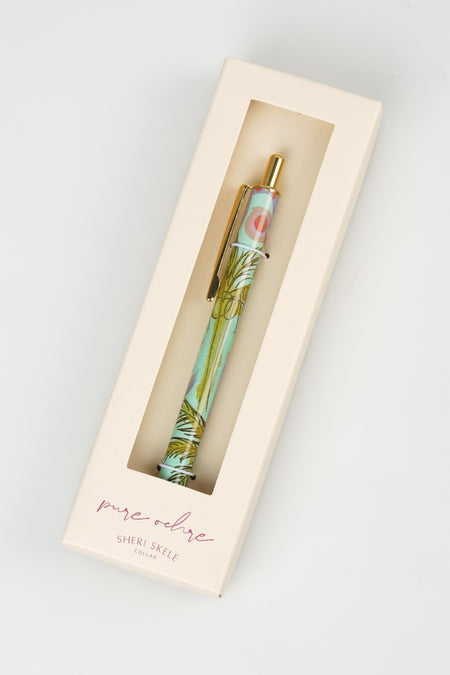 Pink Sunset Large Pencil Case with 5 Pack of Pens