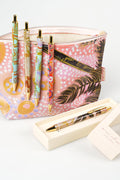 Pink Sunset Large Pencil Case with 5 Pack of Pens