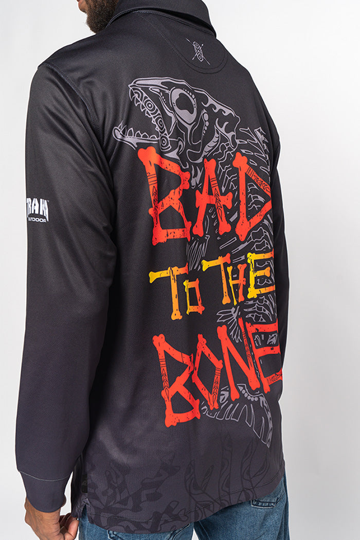 Bad To The Bone UPF 50 Unisex Long Sleeve Polo Shirt