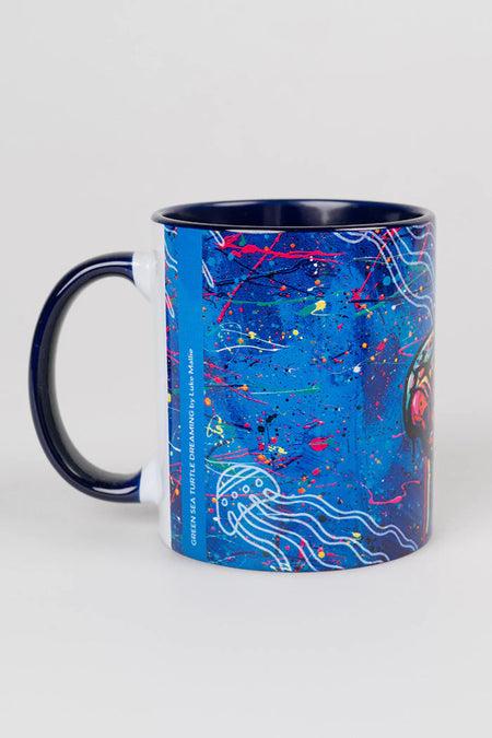 Green Sea Turtle Dreaming Ceramic Coffee Mug