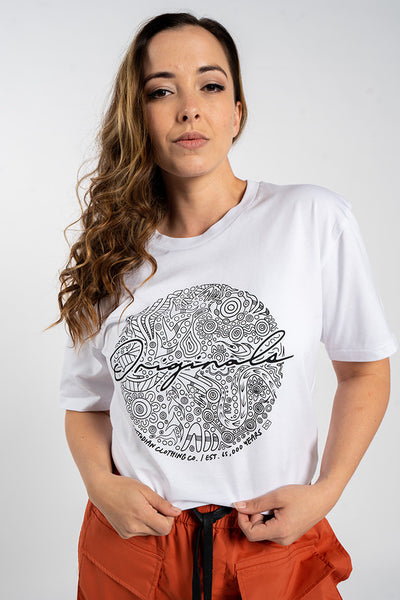 Forever The Originals Sphere White Cotton Crew Neck Unisex T-Shirt