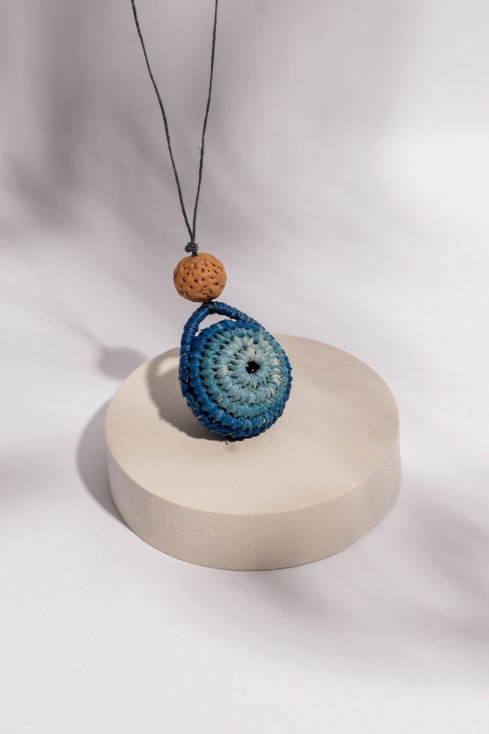 Handmade Blue 'Tidda' Sister Basket Necklace-Yarn Marketplace