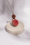 Aboriginal Art Jewellery Australia-Handmade Red 'Tidda' Sister Basket Necklaces-Yarn Marketplace