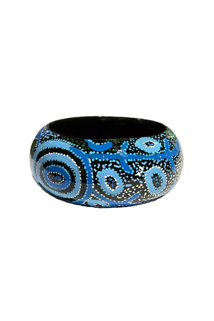Aboriginal Art Jewellery Australia-Hudson Bangle (Blue)-Yarn Marketplace