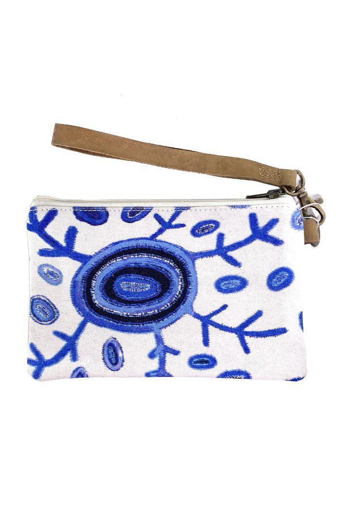 Hudson Pouch Digital (White/Blue)-Bags-Yarn Marketplace