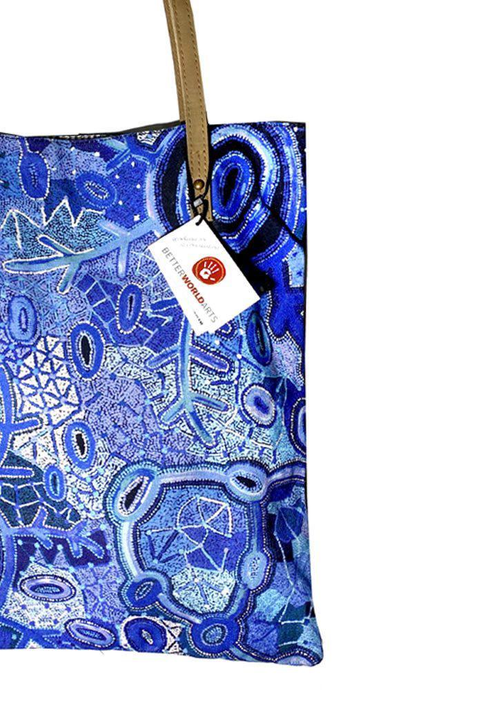 Hudson Shoulder Tote (Blue)-Bags-Yarn Marketplace