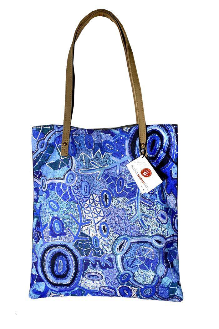 Hudson Shoulder Tote (Blue)-Bags-Yarn Marketplace