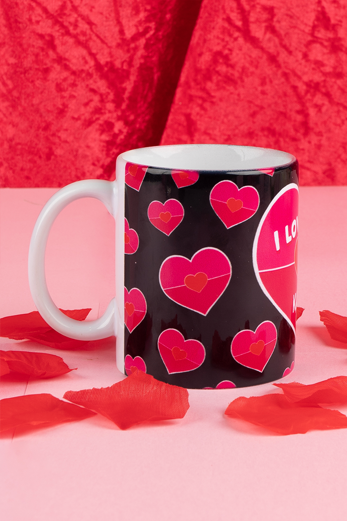 "I Love You" (Black) Personalised Ceramic Coffee Mug