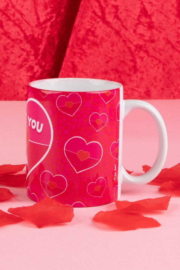"I Love You" (Pink) Personalised Ceramic Coffee Mug