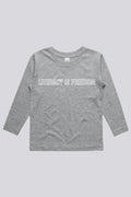 "Literacy is Freedom"  Grey Cotton Crew Neck Kids Long Sleeve T-Shirt