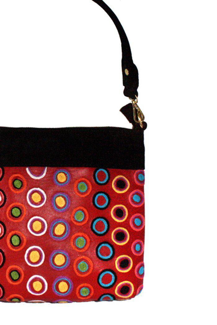 Kulyuru Embroidered Handbag Leather - 30 x 24cm-Bags-Yarn Marketplace