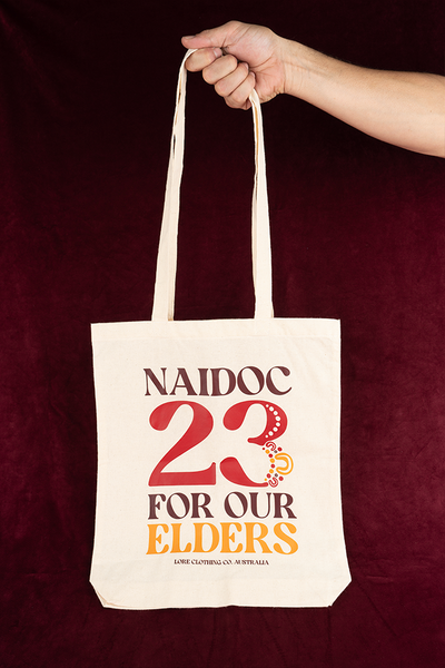 NAIDOC 23 (Red & Yellow) Natural Cotton Tote Bag
