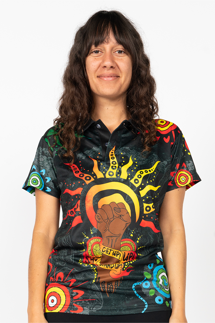 Aboriginal Art NAIDOC Week Polo Shirts Womens - Empower | Yarn Marketplace