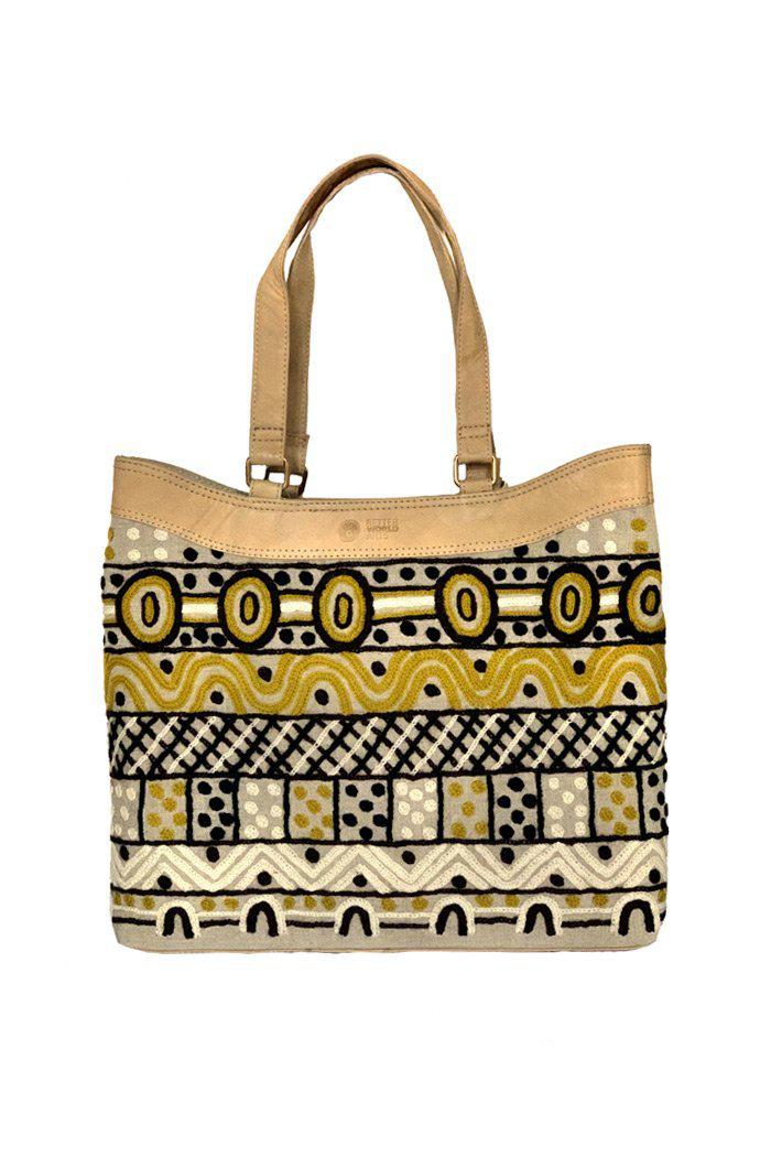 Papajua OS Embroidered Hand Bag - 38x45-Bags-Yarn Marketplace